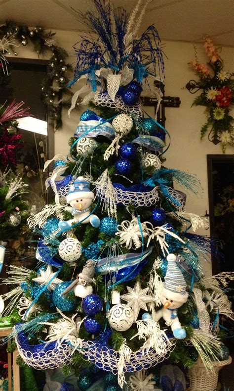 blue snowman tree topper